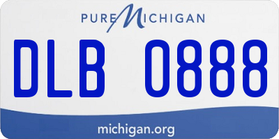 MI license plate DLB0888