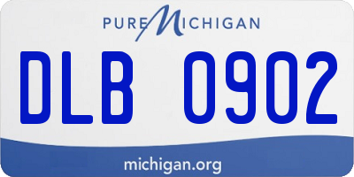 MI license plate DLB0902