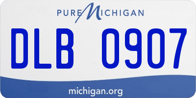 MI license plate DLB0907