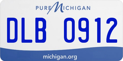 MI license plate DLB0912