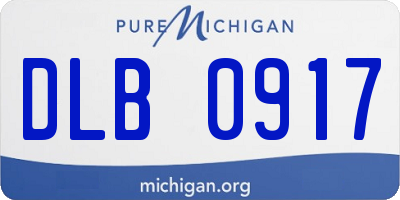 MI license plate DLB0917