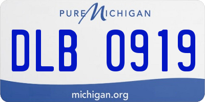 MI license plate DLB0919