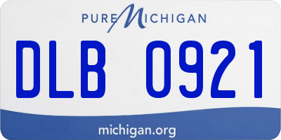 MI license plate DLB0921