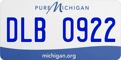 MI license plate DLB0922