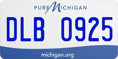 MI license plate DLB0925