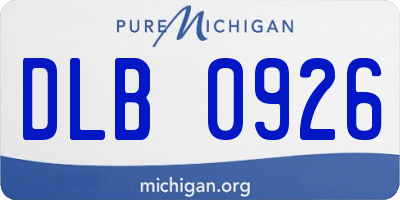 MI license plate DLB0926