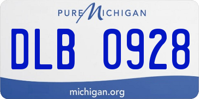 MI license plate DLB0928