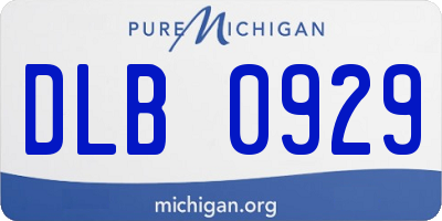 MI license plate DLB0929