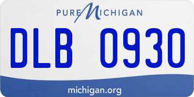 MI license plate DLB0930