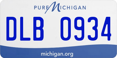 MI license plate DLB0934