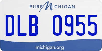 MI license plate DLB0955