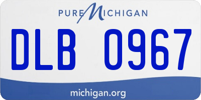 MI license plate DLB0967