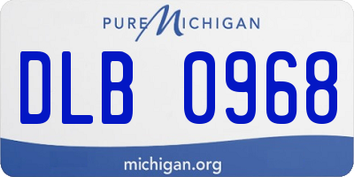 MI license plate DLB0968