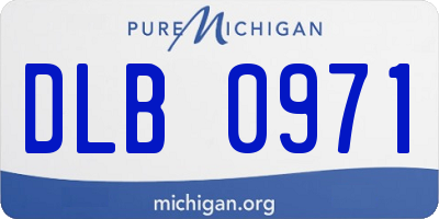 MI license plate DLB0971