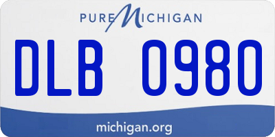 MI license plate DLB0980