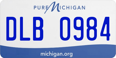MI license plate DLB0984