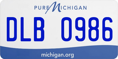 MI license plate DLB0986