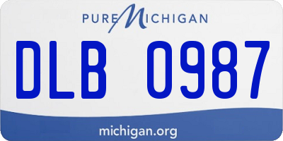 MI license plate DLB0987