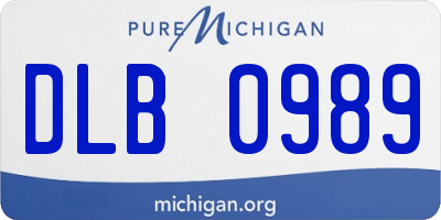 MI license plate DLB0989