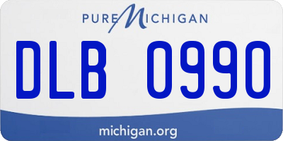MI license plate DLB0990