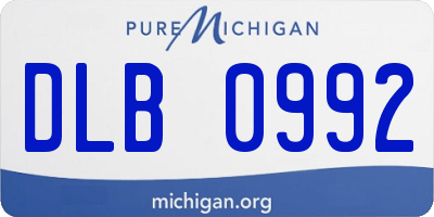 MI license plate DLB0992