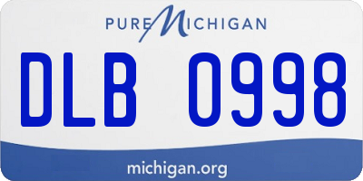 MI license plate DLB0998
