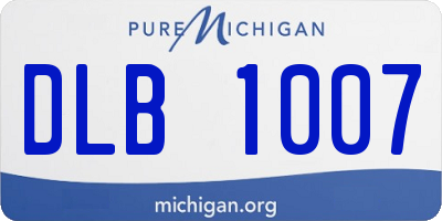 MI license plate DLB1007