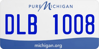 MI license plate DLB1008