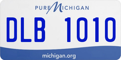 MI license plate DLB1010