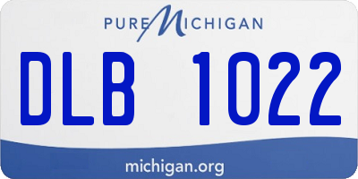 MI license plate DLB1022