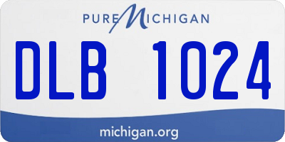 MI license plate DLB1024