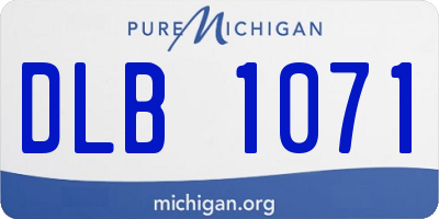 MI license plate DLB1071