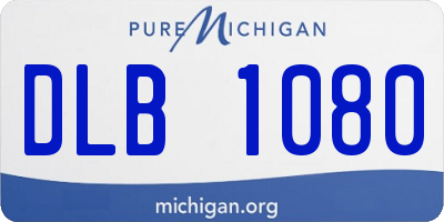 MI license plate DLB1080