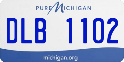MI license plate DLB1102
