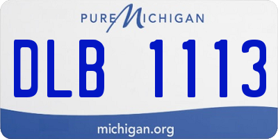 MI license plate DLB1113