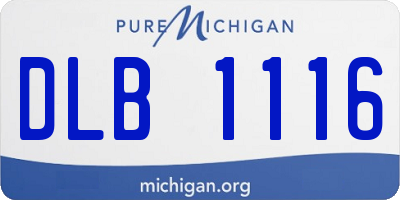 MI license plate DLB1116