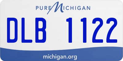 MI license plate DLB1122