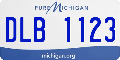 MI license plate DLB1123