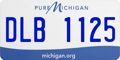 MI license plate DLB1125
