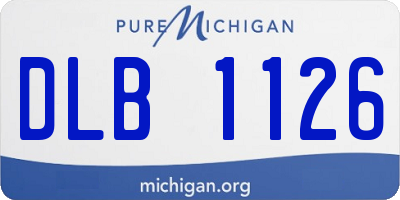 MI license plate DLB1126