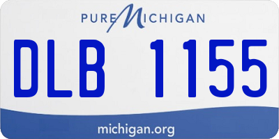 MI license plate DLB1155