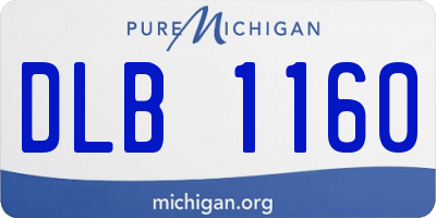 MI license plate DLB1160