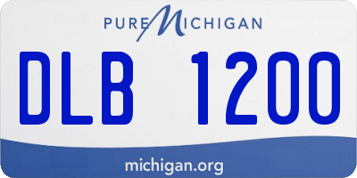 MI license plate DLB1200