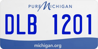 MI license plate DLB1201
