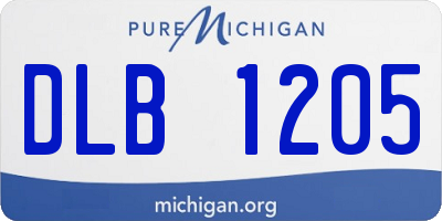 MI license plate DLB1205