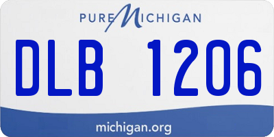 MI license plate DLB1206