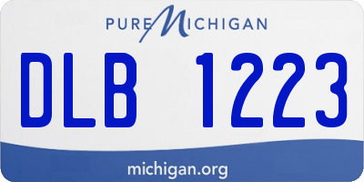 MI license plate DLB1223