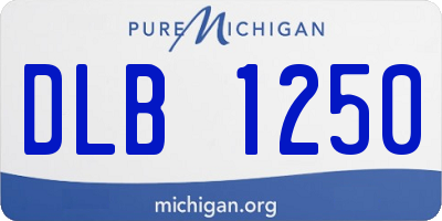 MI license plate DLB1250