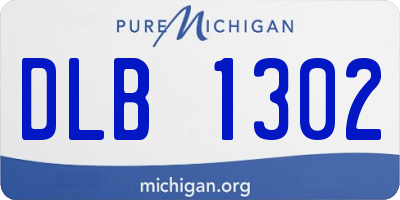 MI license plate DLB1302