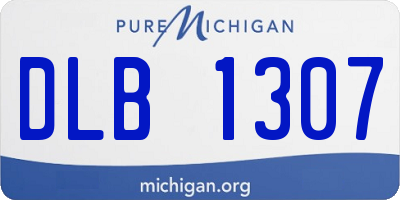 MI license plate DLB1307